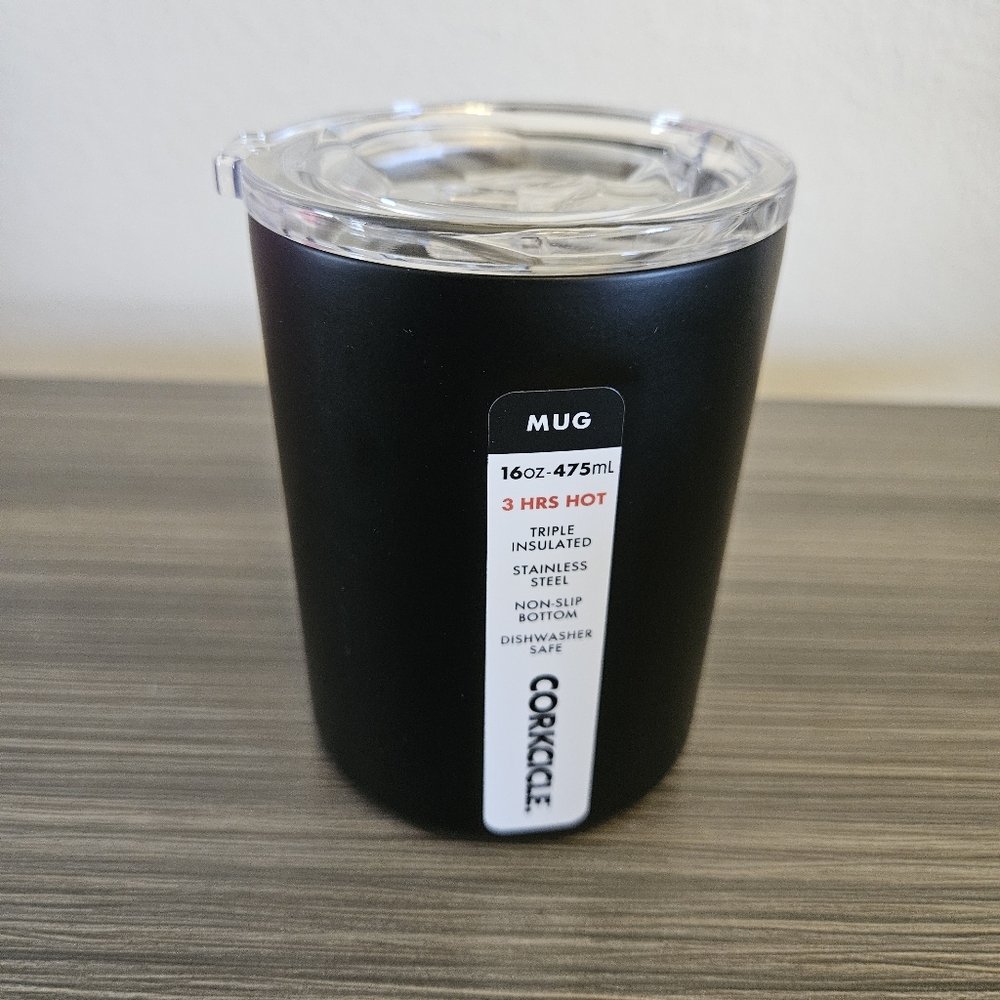 Corkcicle 16oz Classic Black Coffee Mug Triple Insulated - Picture 2 of 2